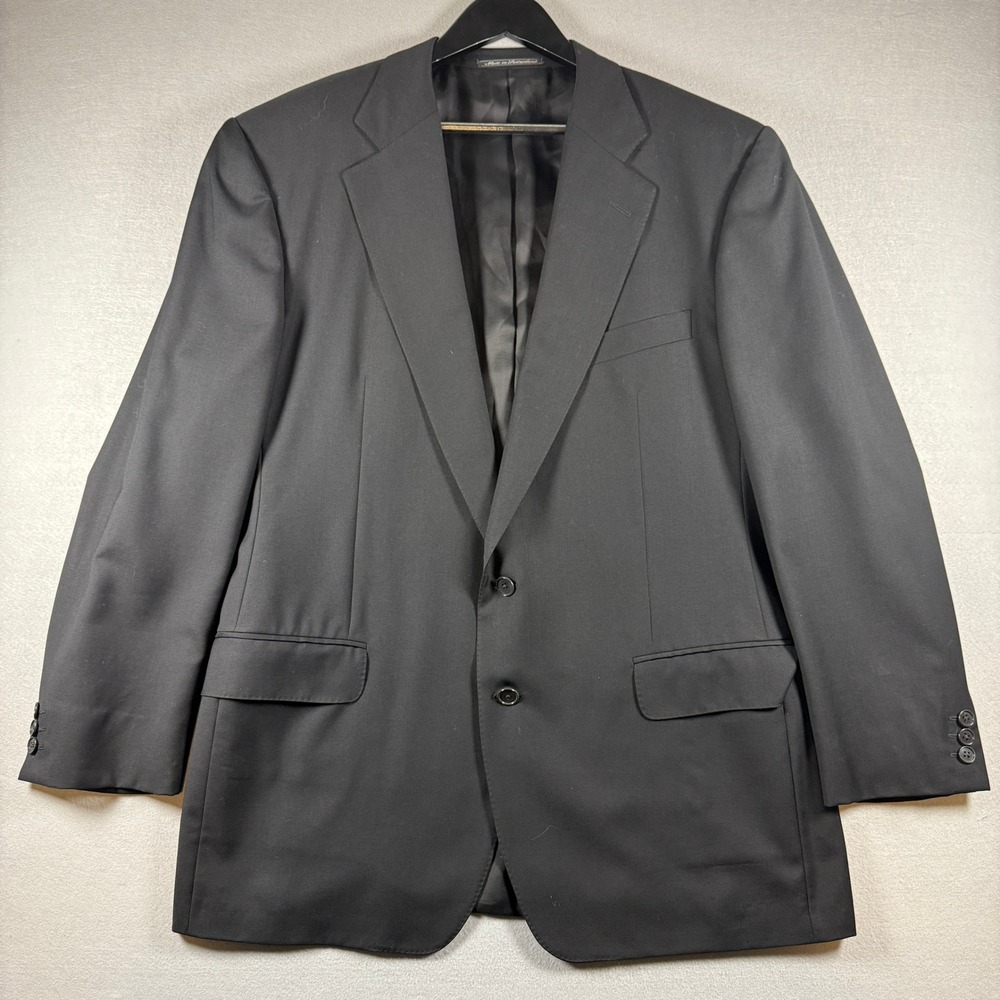 Ermenegildo Zegna Blazer‎ Men 46R Black Two Button Fine Worsted Super 100s Wool